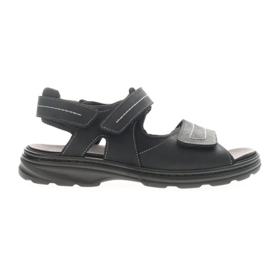 Propet Men's Hudson Sandals - Side view of the Men's Hudson Slide Sandal in Black