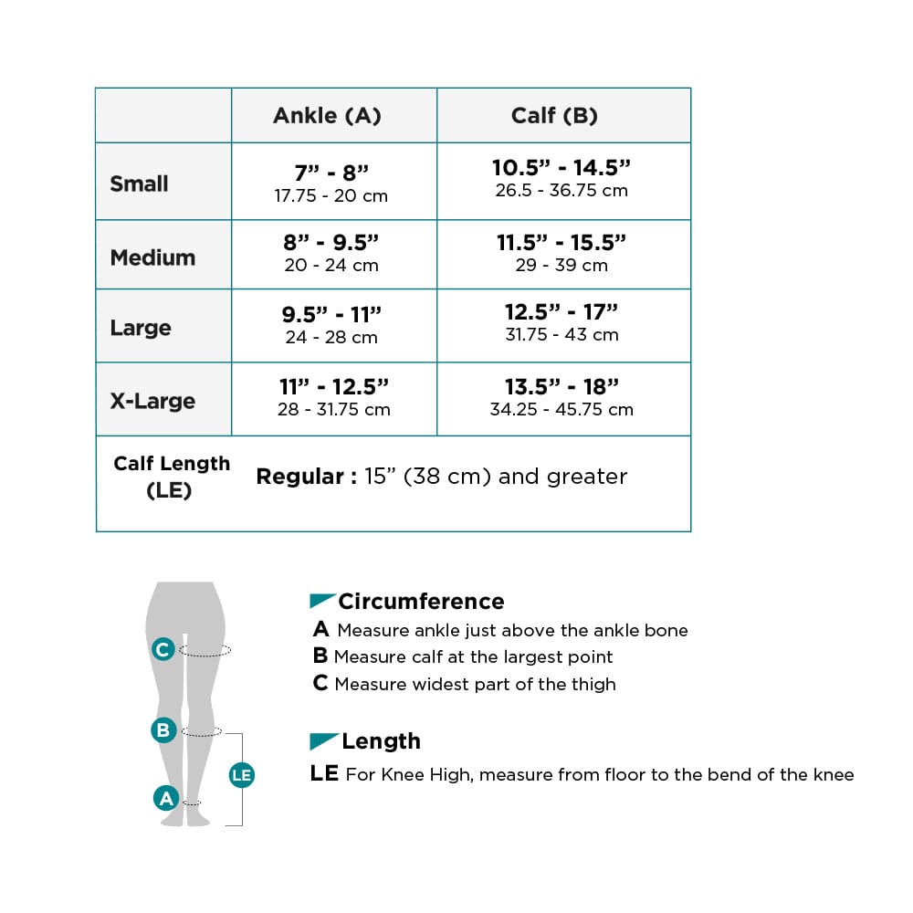 AW Style 191Luxury Opaque Size Chart