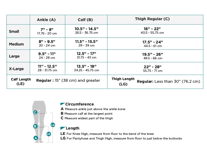 AW Style 208 Size Chart