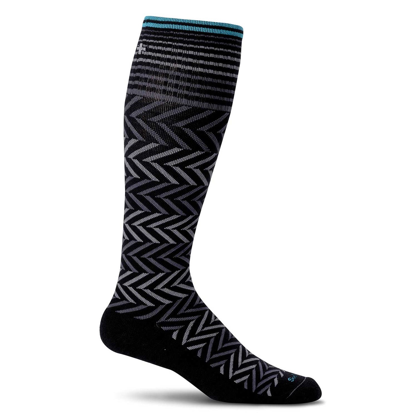 SockWell Women's Chevron Knee High Socks - 15-20 mmHg Black