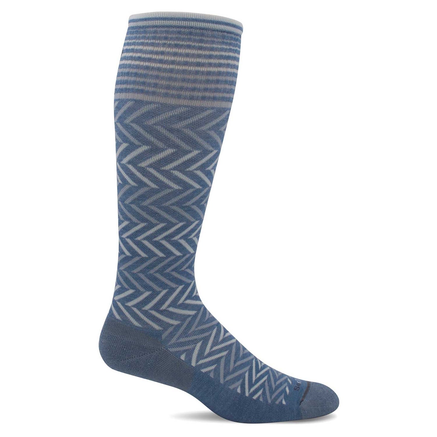 SockWell Women's Chevron Knee High Socks - 15-20 mmHg Bluestone