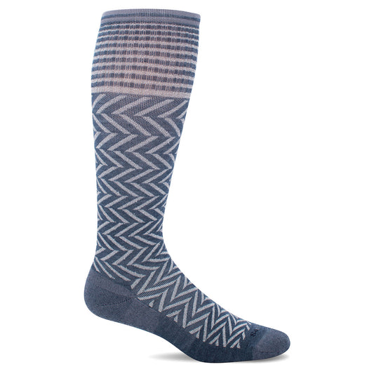 SockWell Women's Chevron Knee High Socks 15-20 mmHg - SockWell Women's Chevron Knee High Socks - 15-20 mmHg Denim Sparkle