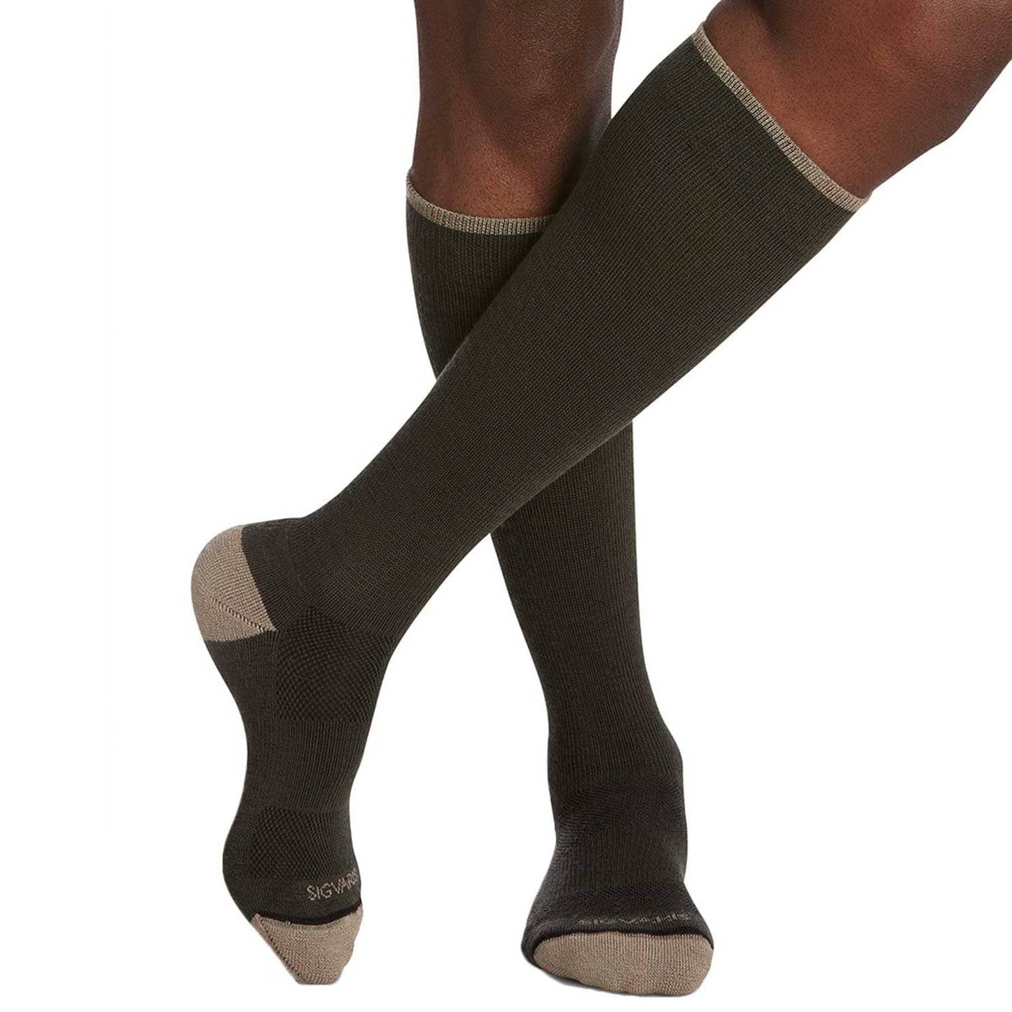 Sigvaris Well Being 421 Merino Outdoor Knee High Socks - 15-20 mmHg Olive