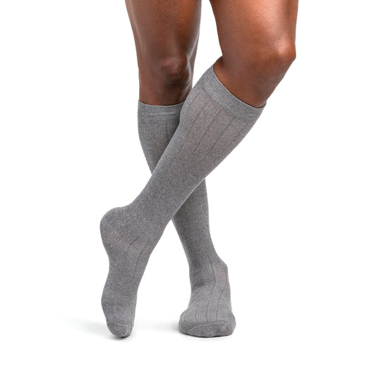 Sigvaris 252 Men's Style Linen Knee High Socks 20-30 mmHg - Sigvaris 252 Men's Style Linen Knee High Socks - 20-30mmHg Grey