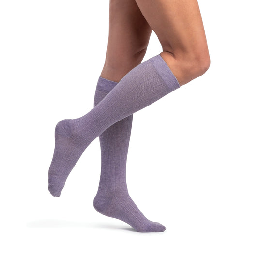 Sigvaris 252 Women's Style Linen Knee High Socks 20-30 mmHg - Sigvaris 252 Women's Style Linen Knee High Socks - 20-30 mmHg Lavendar