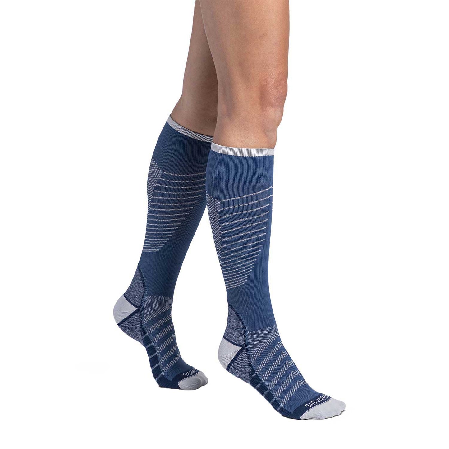 Sigvaris 432 Motion Flow Tech Knee High Socks - 20-30 mmHg Deep Sea