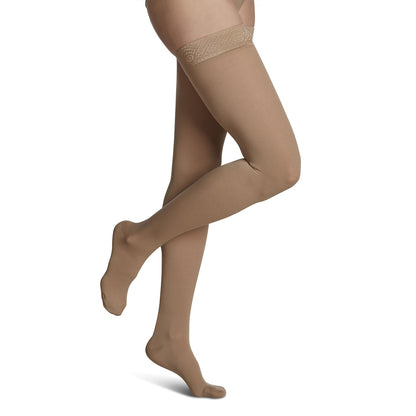 Sigvaris Essential 863 Opaque Women's Thigh Highs w/Grip Top 30-40 mmHg