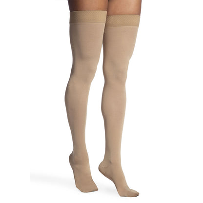 Sigvaris Essential 863 Opaque Women's Thigh Highs w/Grip Top 30-40 mmHg