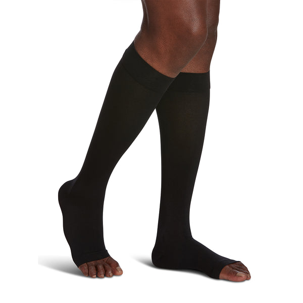 Sigvaris Black Medium Sheer Thigh High Compression Stockings 20-30 mmHg 503C