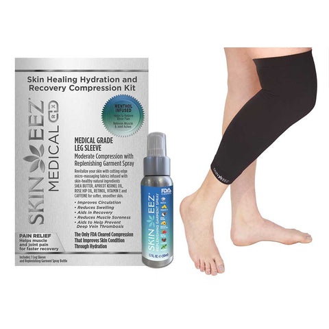 SkineezMD Medical Grade Leg Sleeve MENTHOL Kit w/MD Spray