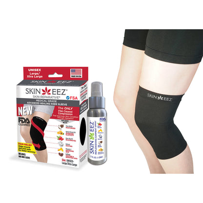 Skineez Medical Grade Compression Knee Sleeve Kit w/MD Spray