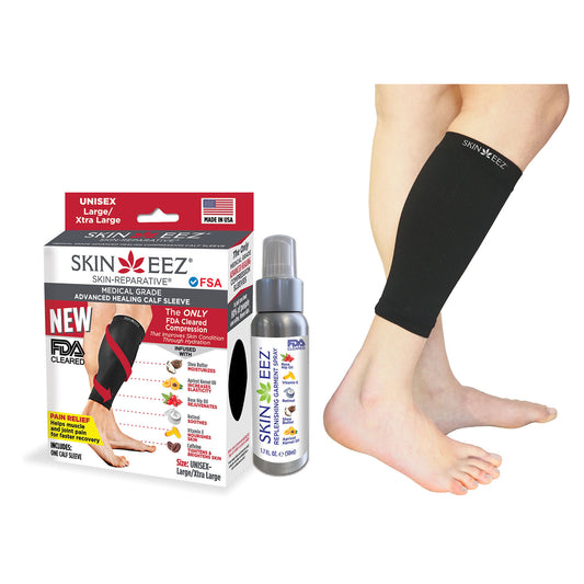 Skineez Medical Grade Compression Calf Sleeve w/MD Spray - Skineez Medical Grade Compression Calf Sleeve w/MD Spray