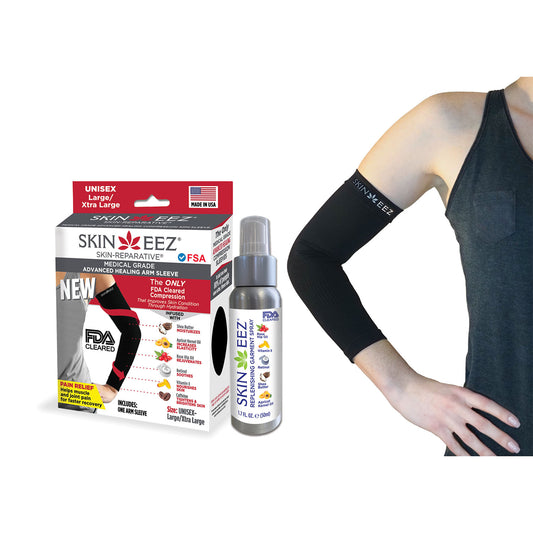 Skineez Medical Grade Compression Arm Sleeve Kit w/MD Spray - Skineez Medical Grade Compression Arm Sleeve Kit w/MD Spray