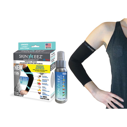 SkineezMD Medical Grade Compression Arm Sleeve MENTHOL Kit w/MD Spray