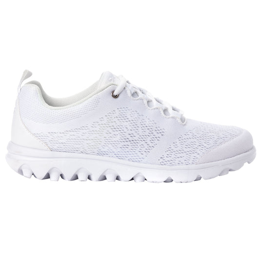 Propet Women's TravelActiv Shoes White - Outside side view of White Propet Women's TravelActiv Shoes