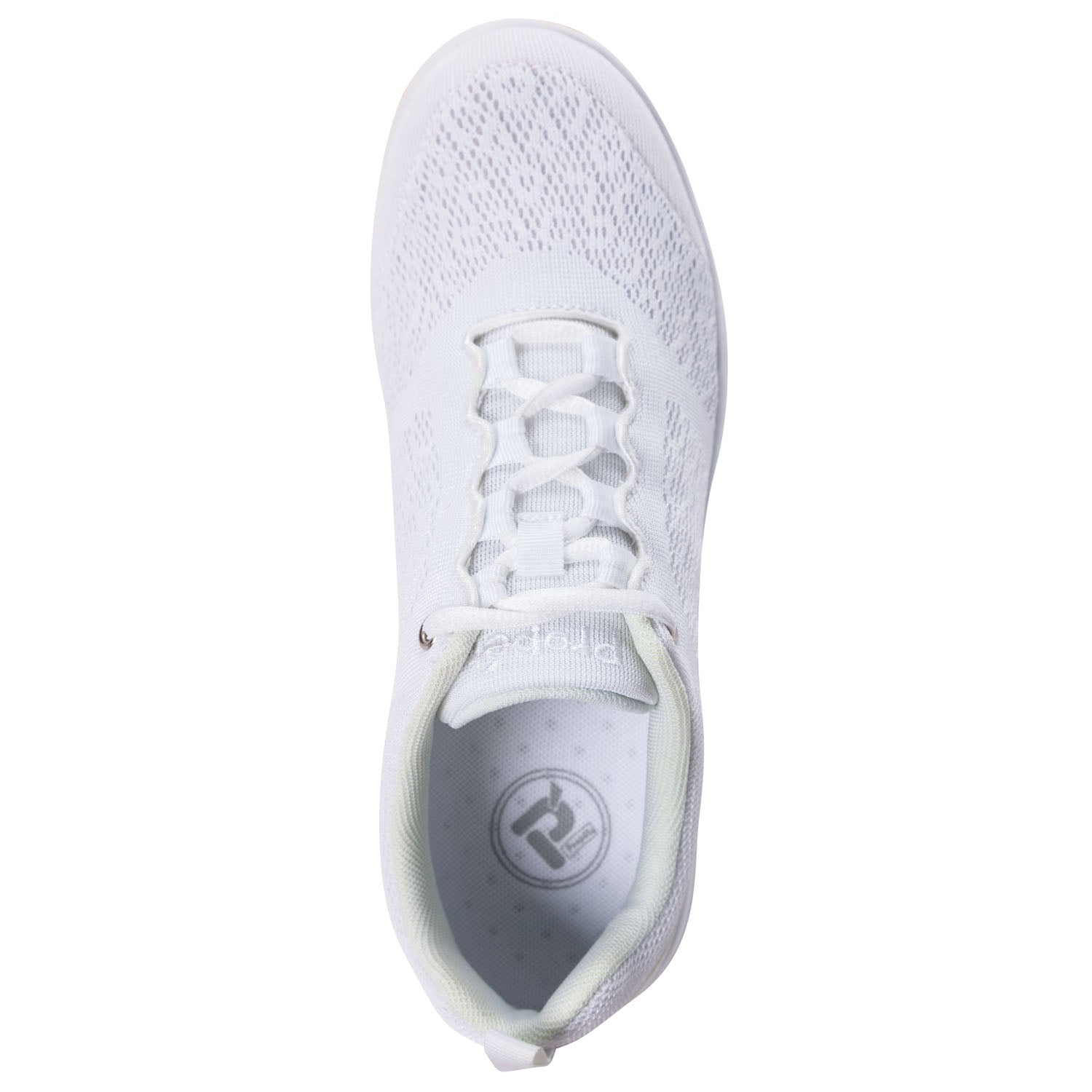 Top-down view of White Propet Women's TravelActiv Shoes