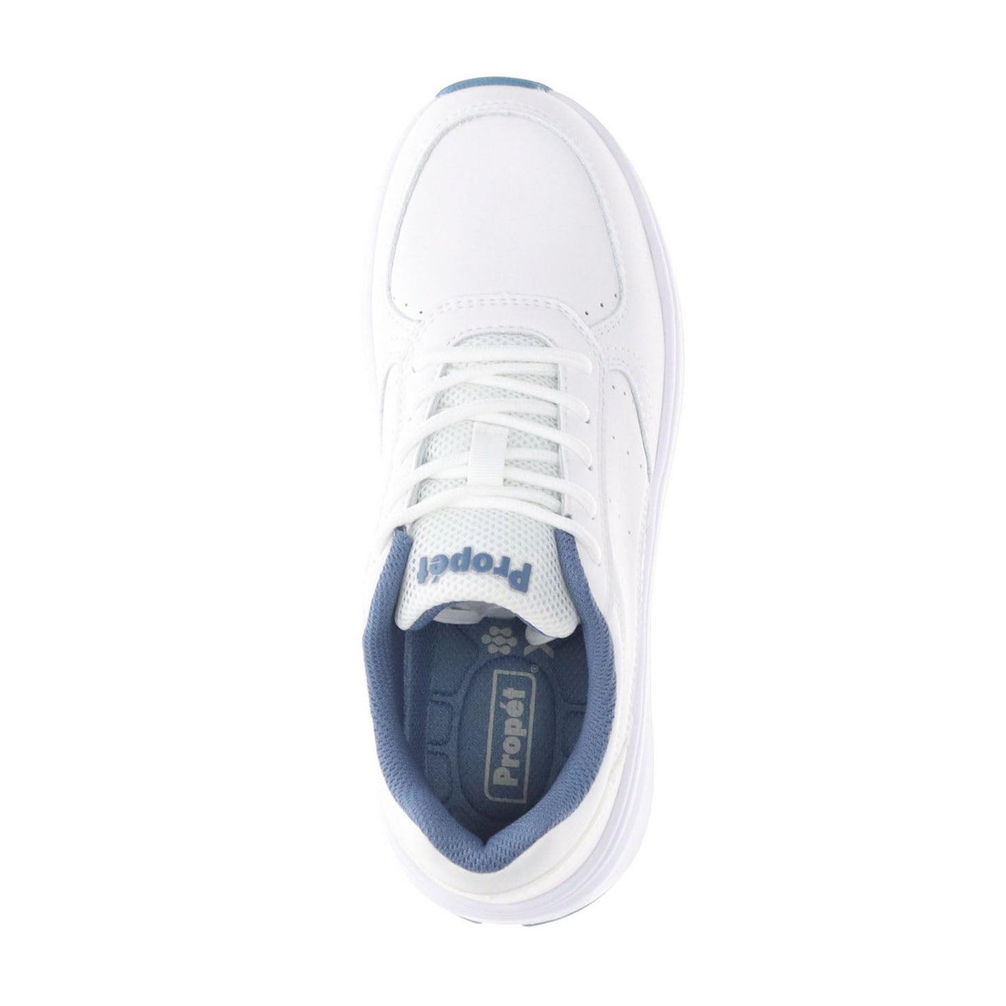 Top down view of Women's Ultima Athletic Shoes in White/Denim