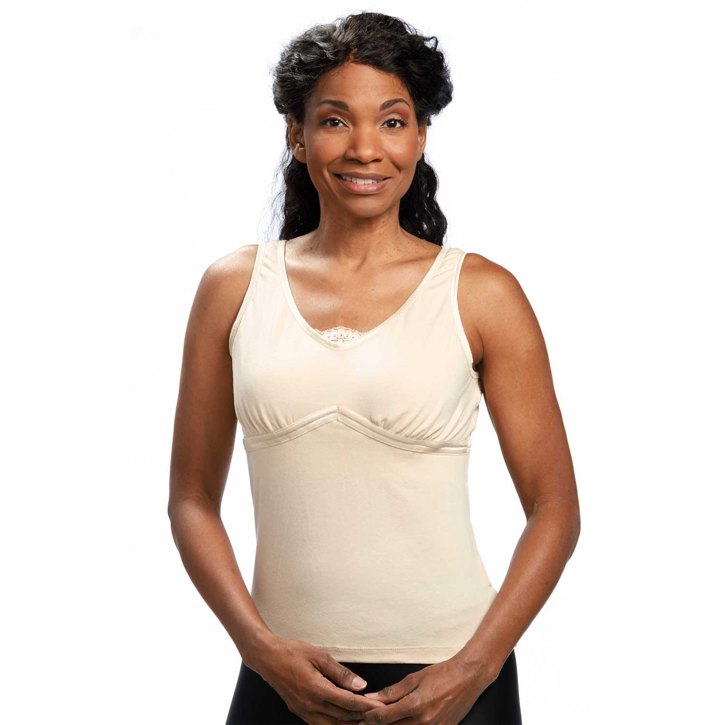 Wear Ease 901 Dawn Camisole w/Fiberfill Breast Forms & Drainage Tube Pouches