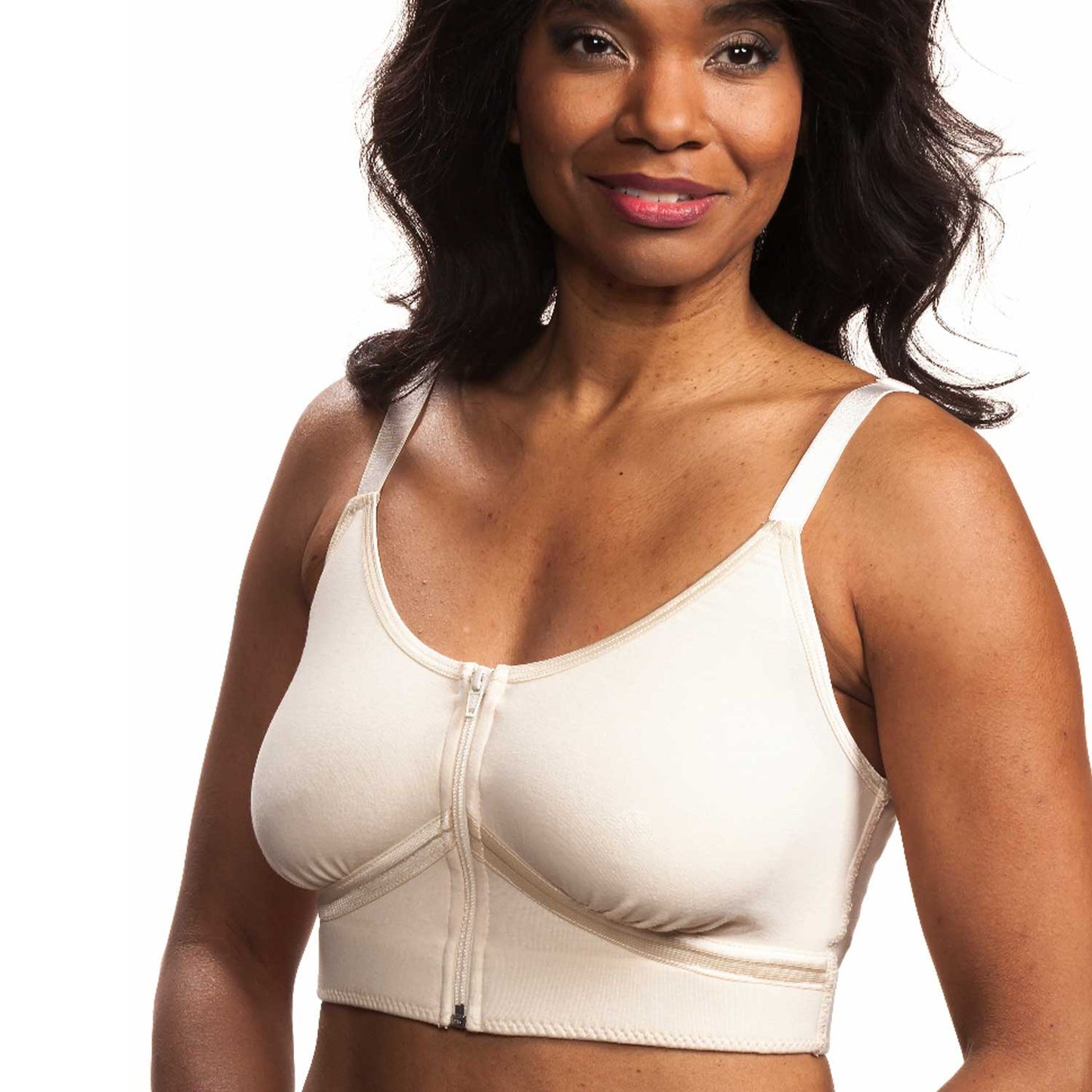 Wear Ease Allyson Bra Nude color with front zipper