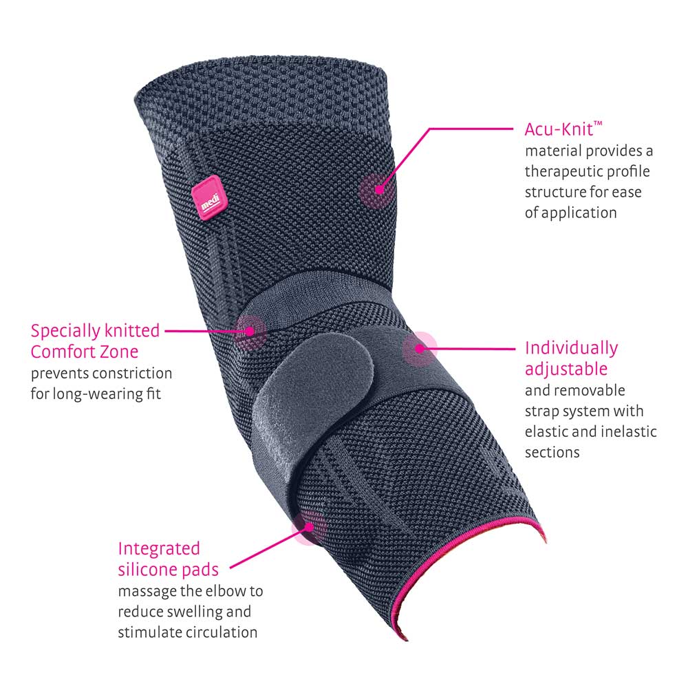 medi Epicomed Elbow Support w/Accu-Pressure Silicone Insert