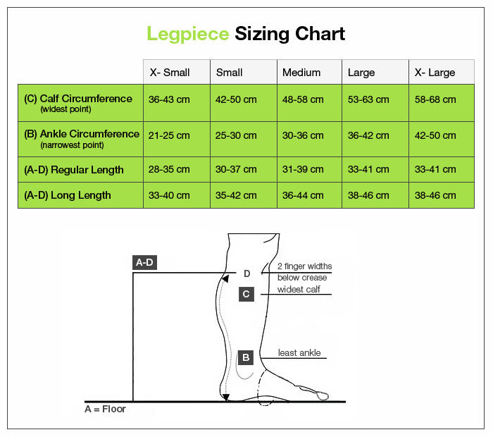 Jobst FarrowWrap Leg Size Chart