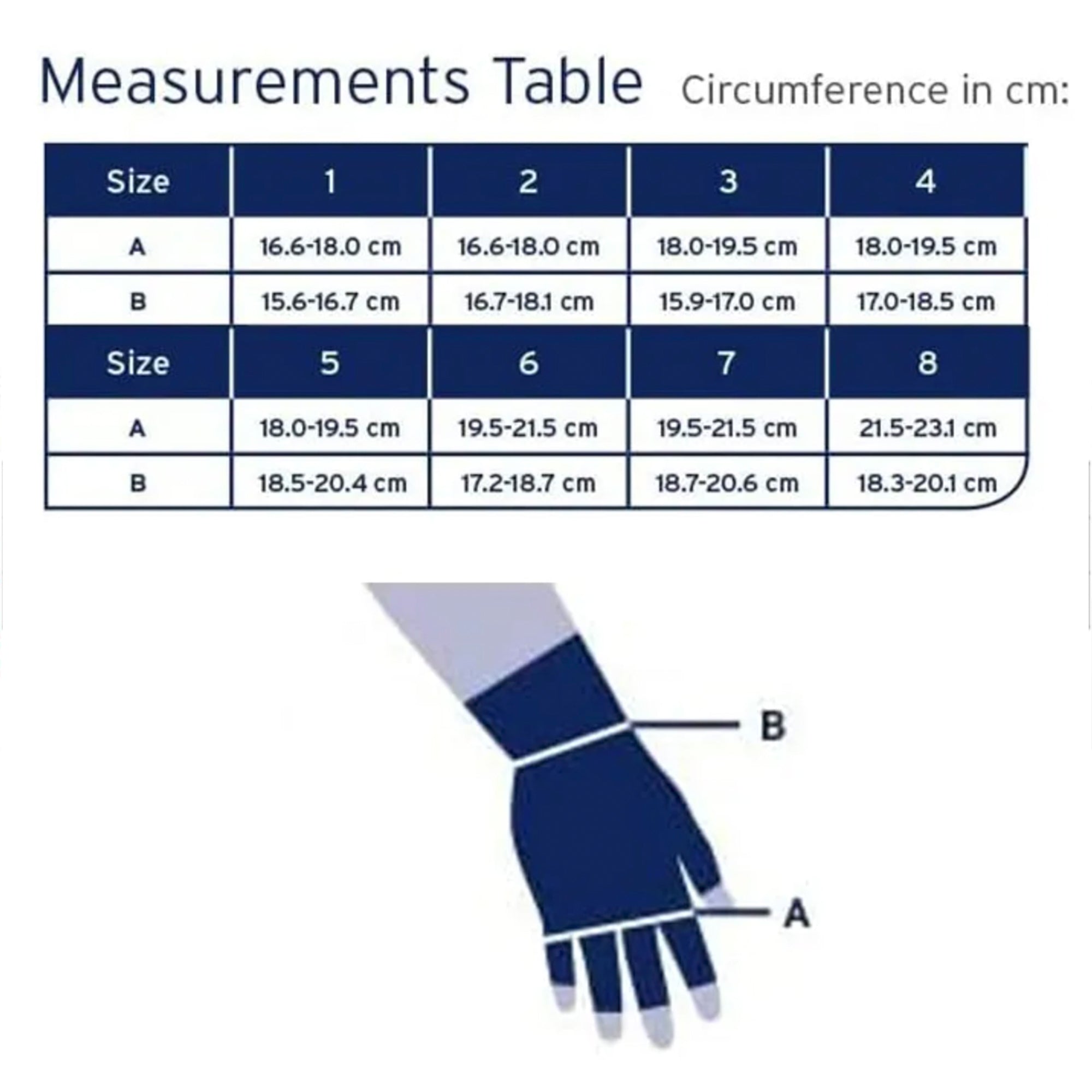 Jobst Bella Lite Lymphedema Glove Size Chart