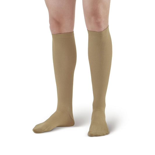 AW 100 Men's Knee High Dress Socks 20-30 mmHg - AW Style 100 Men's Knee High Dress Socks - 20-30 mmHg Khaki