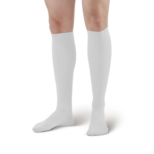 AW 100 Men's Knee High Dress Socks 20-30 mmHg - AW Style 100 Men's Knee High Dress Socks - 20-30 mmHg White