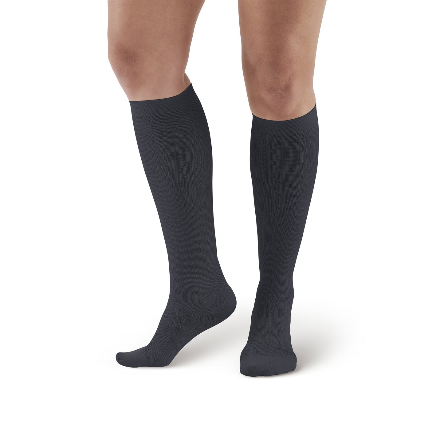 Ames Walker Women's Moderate Compression Support Black Dress sock