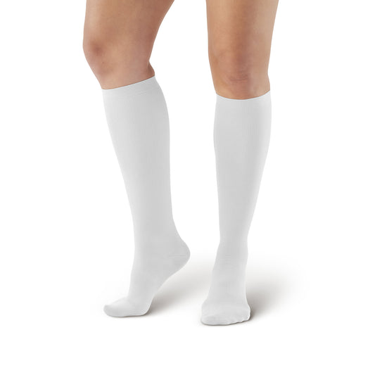 AW 110 Women's Trouser Knee High Socks 15-20 mmHg - Ames Walker Compression Style White Sock