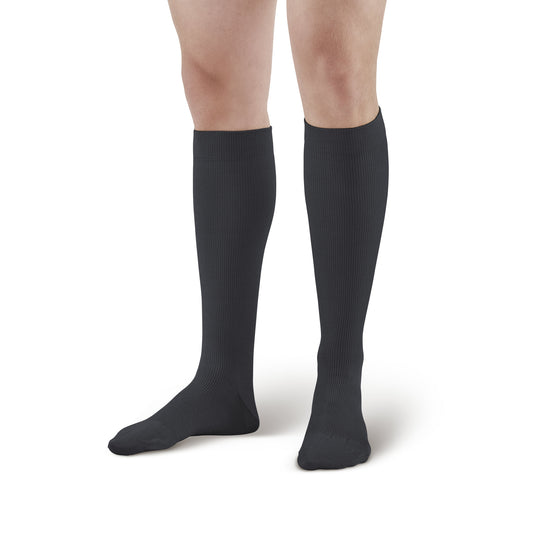 AW 111 Cotton Knee High Trouser Socks 20-30 mmHg - AW Style 111 Unisex Cotton Over-the-Calf Trouser Socks - 20-30 mmHg - Black