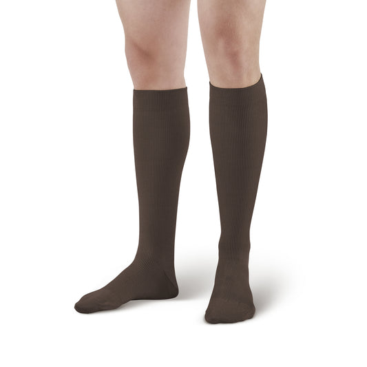 AW 111 Cotton Knee High Trouser Socks 20-30 mmHg - AW Style 111 Unisex Cotton Over-the-Calf Trouser Socks - 20-30 mmHg - Brown