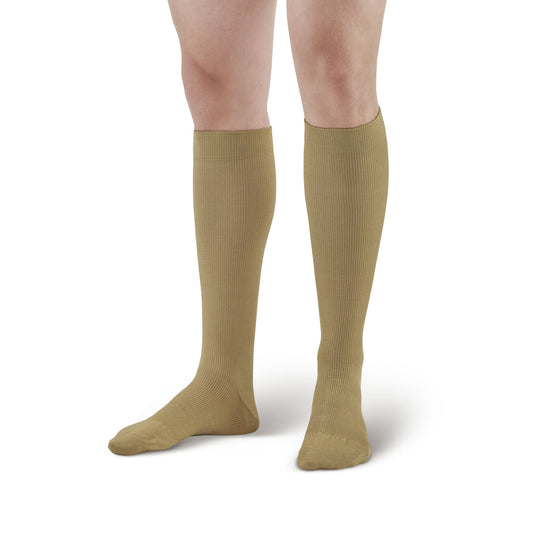 AW 111 Cotton Knee High Trouser Socks 20-30 mmHg - AW Style 111 Unisex Cotton Over-the-Calf Trouser Socks - 20-30 mmHg - Khaki