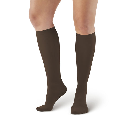 AW 112 Women's Microfiber Knee High Socks 15-20 mmHg (Sale) - AW Style 112 Women's Microfiber Knee High Socks - 15-20 mmHg - Brown