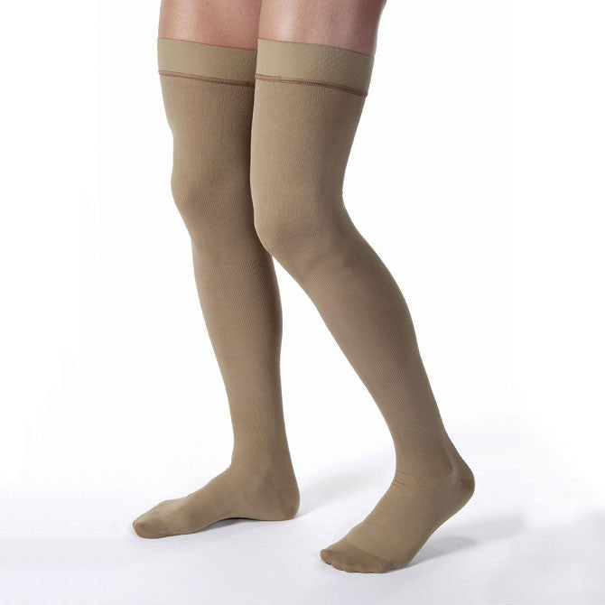 Jobst for Men Closed Toe Thigh Highs - 15-20 mmHg -Khaki