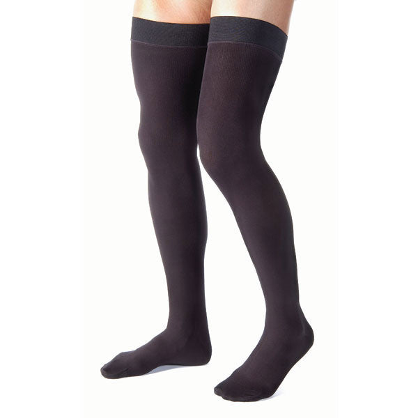 Jobst for Men Closed Toe Thigh Highs - 15-20 mmHg - Black