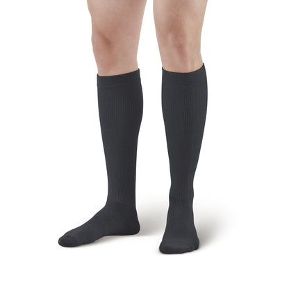 AW Style 121 Coolmax Over-the-Calf Socks- 8-15mmHg Black