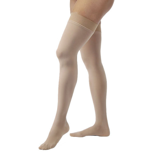 Jobst Opaque Thigh Highs w/Silicone Dot Band 15-20 mmHg - Jobst Opaque Closed Toe Thigh Highs Nude 15-20 mmHg