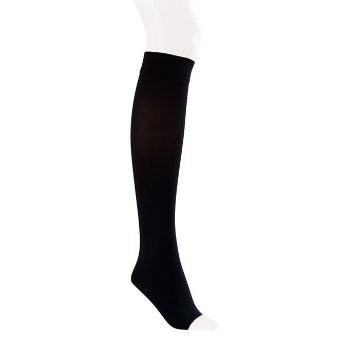 Jobst Opaque SoftFit Open Toe Knee Highs- 15-20 mmHg - Black