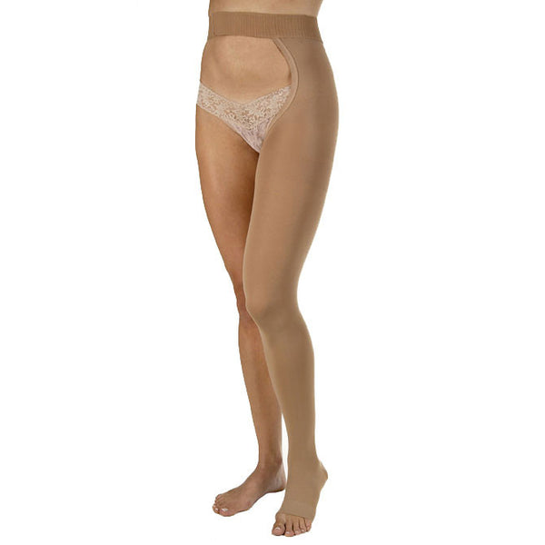 Medi Sheer & Soft Open Toe Thigh Highs w/ Lace Band - 30-40 mmHg