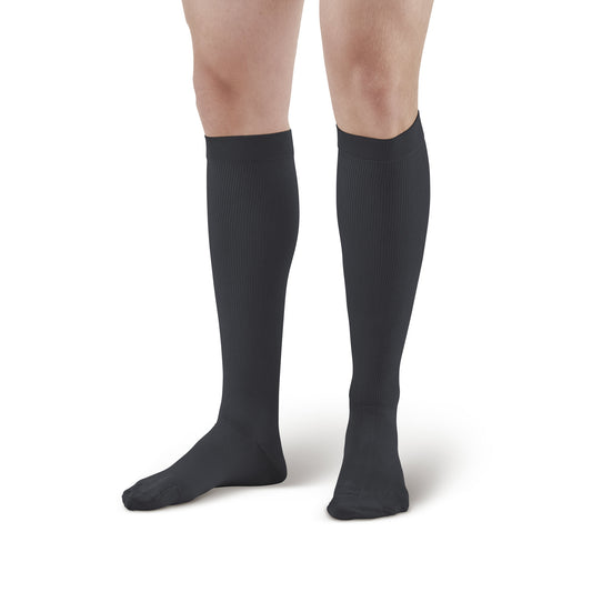 AW 126 Men's Microfiber Knee High Dress Socks 30-40 mmHg - Ames Walker Men's Knee High Compression Socks - 30-40 mmHg Black