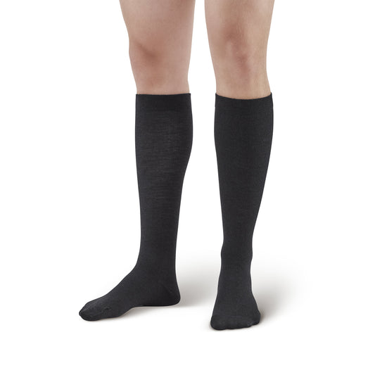 AW 162 Men's Wool Knee High Dress Socks 20-30 mmHg - AW Style 162 Men's Wool Knee High Dress Socks - 20-30 mmHg - Black