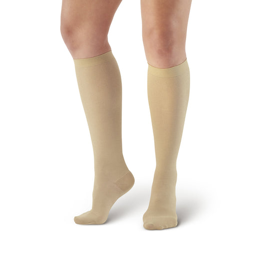 AW 169 Women's Cotton Travel Knee High Socks 15-20 mmHg - AW Style 169 Women's Cotton Travel Knee High Socks - 15-20 mmHg - Tan