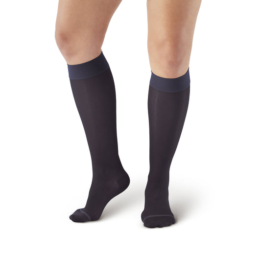 AW 16 Sheer Support Knee Highs 15-20 mmHg - AW Style 16 Sheer Support Closed Toe Knee Highs - 15-20 mmHg - Navy