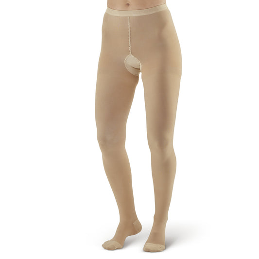 AW Full Figure Medical Support Pantyhose 20-30 mmHg - AW Full Figure Petite Medical Support Closed Toe Pantyhose - 20-30 mmHg Beige