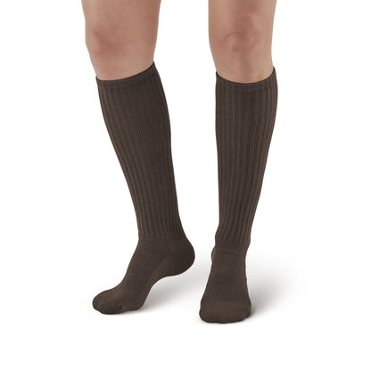 AW Style 185 E-Z Walker Sport Knee High Socks - 8-15 mmHg - Brown