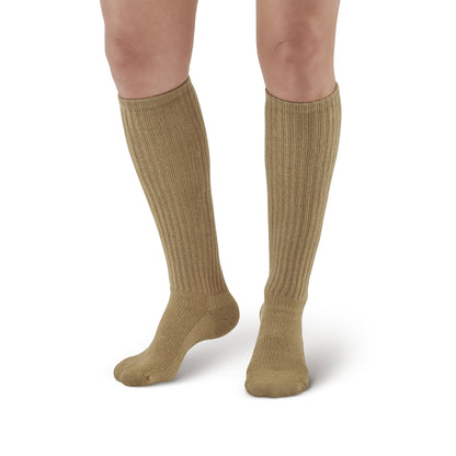 AW Style 185 E-Z Walker Sport Knee High Socks - 8-15 mmHg - Khaki