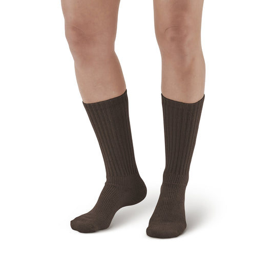 AW 195 E-Z Walker Sport Crew Socks 8-15 mmHg (Sale) - AW Style 195 E-Z Walker Sport Crew Socks - 8-15 mmHg - Brown