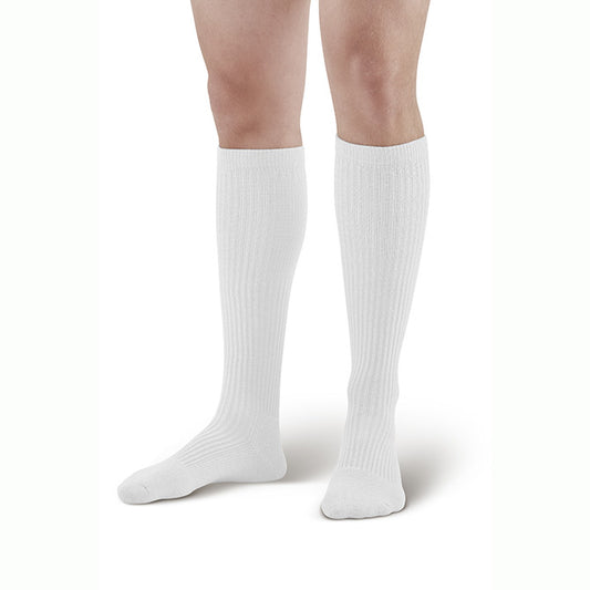 AW Men's Casual Knee High Socks 15-20 mmHg - AW Men's Casual Knee High Socks - 15-20 mmHg White