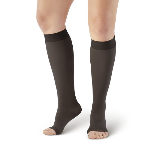 AW 201 Medical Support Open Toe Knee Highs 20-30 mmHg - AW Style 201 Medical Support Open Toe Knee Highs - 20-30 mmHg - Black